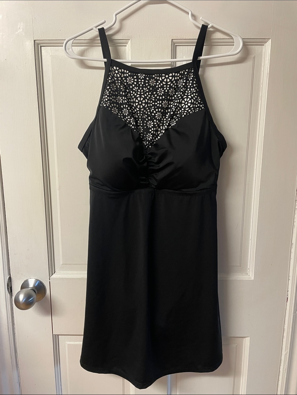 Swimsuits for All black swimsuit dress with cutout design women’s size 16